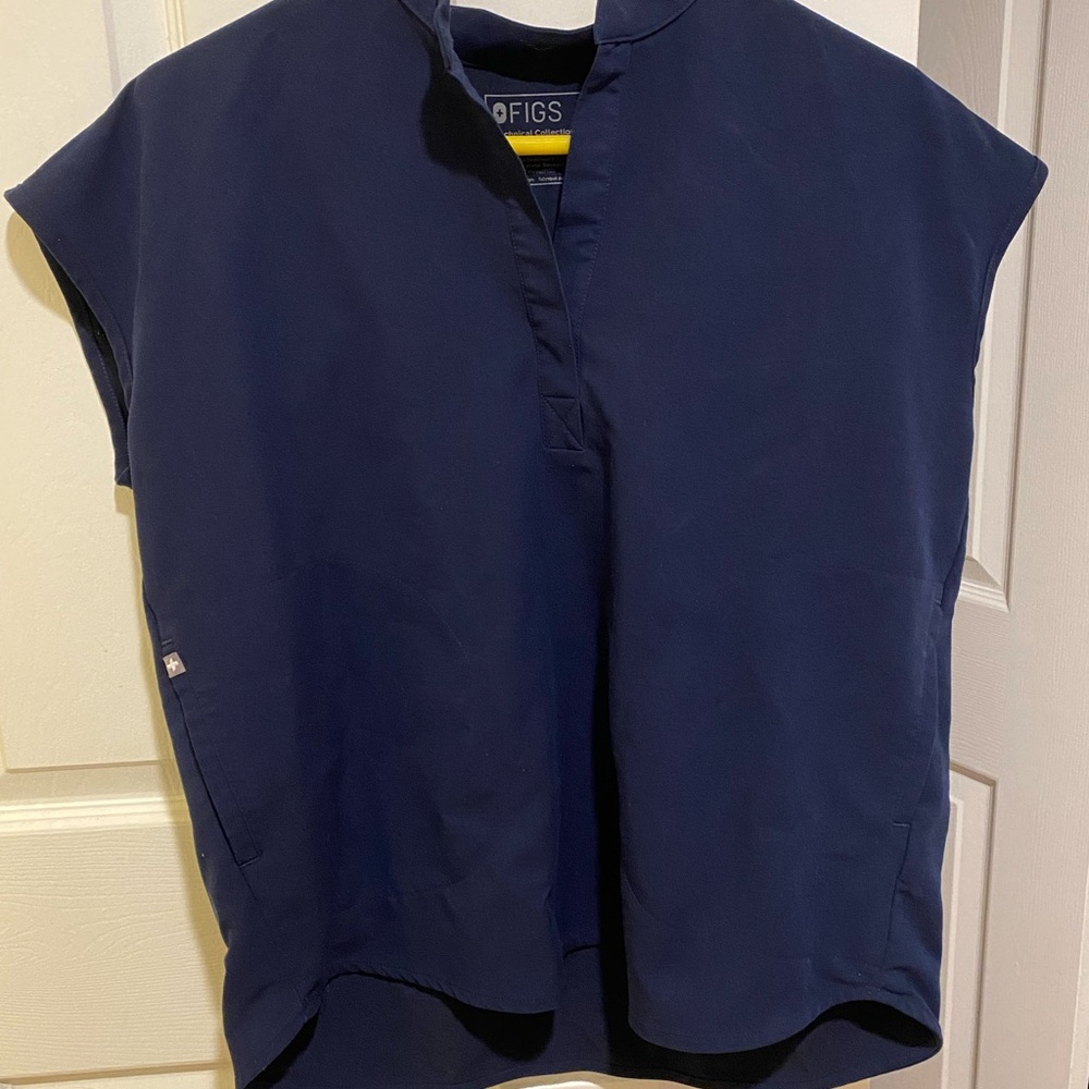 Figs Navy Blue Scrub Top